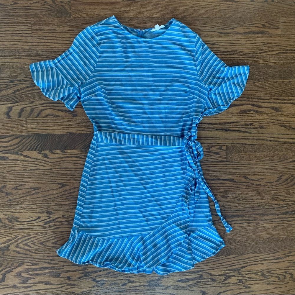 Day to Day Blue Flare Tie Dress in L